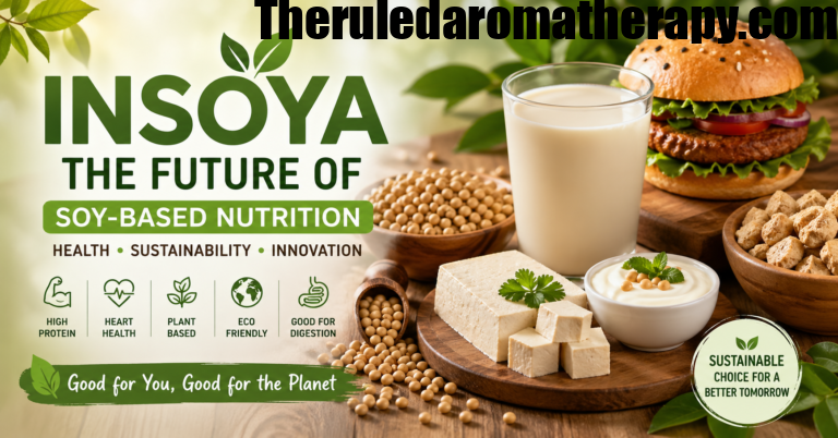 Insoya soy-based foods including tofu, soy milk, and plant protein representing sustainable nutrition and healthy lifestyle